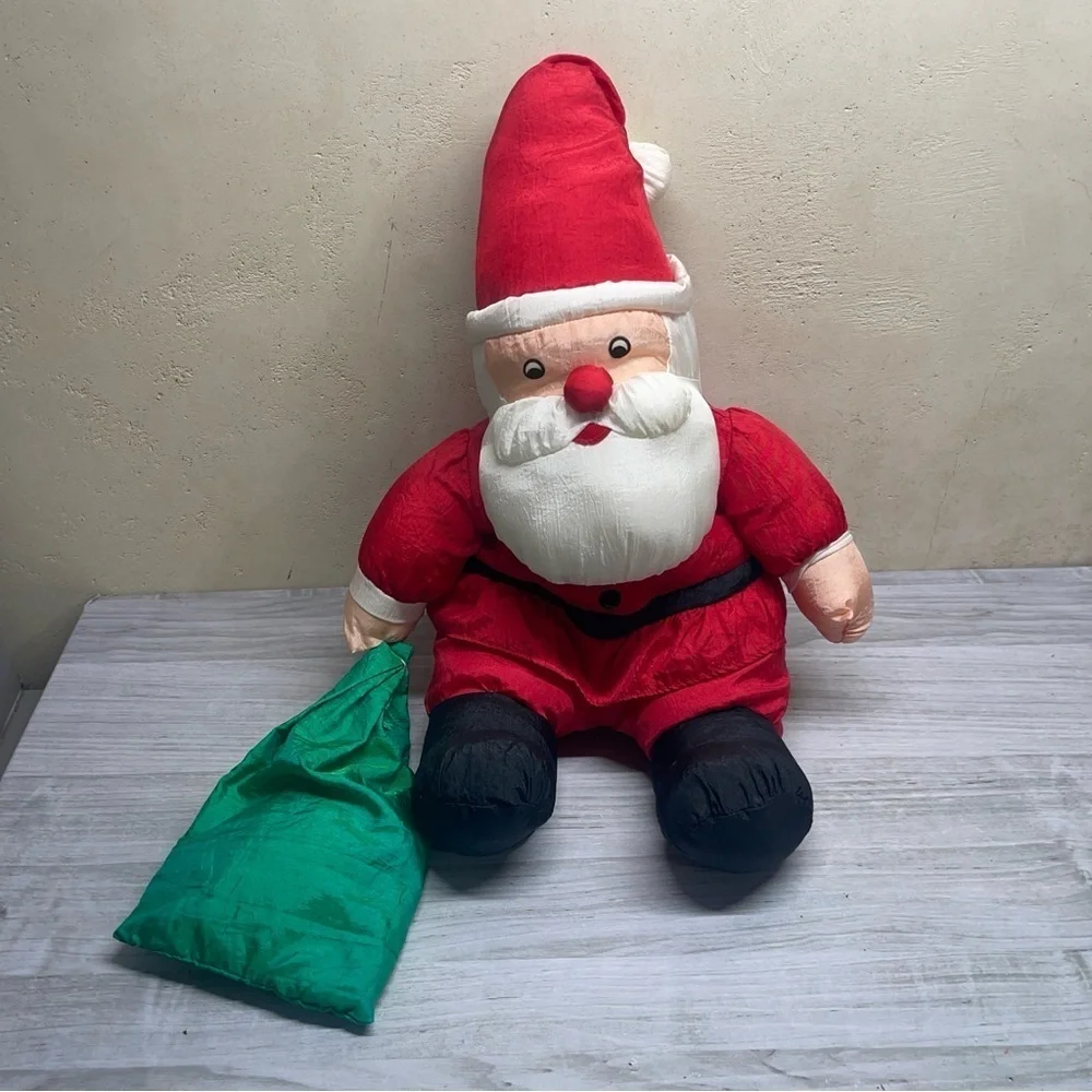 International Silver Co. Paracutes Vintage Nylon Parachute Stuffed Santa Claus